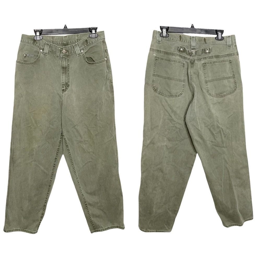 Lee Riveted Vintage High Waist 90's Straight Green Carpenter Jeans